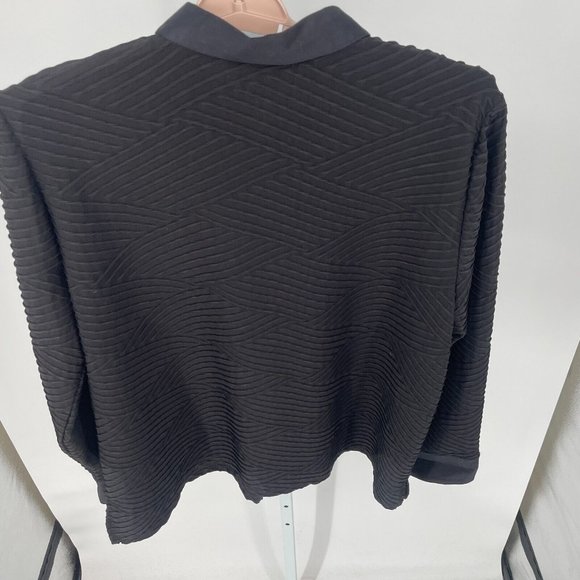 Chicos Womens Black Collar Button Up Long Sleeve Blouse Dress Shirt Stretch XXL - Picture 7 of 13